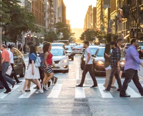 People Crossing Street in New York City