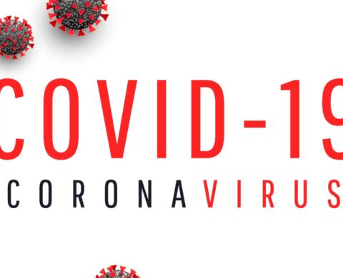 Coronavirus disease COVID-19 medical web banner with SARS-CoV-2 virus molecule and text on a white background. World pandemic 2020. Horizontal vector illustration