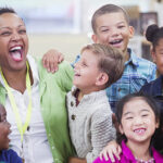 teacher with children